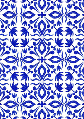 Blue and White Floral Pattern