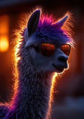 Cool Llama with Sunglasses