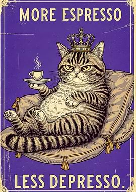 More Espresso, Less Depresso Cat