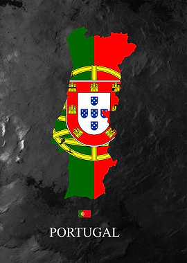 Portugal Map Flag