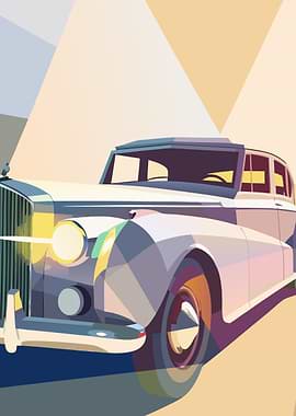 Vintage Car Geometric Art
