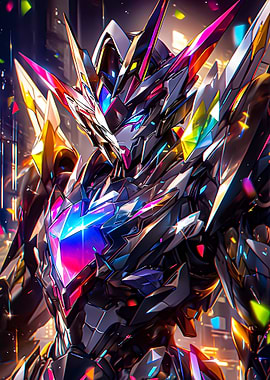 Futuristic Robot in Cityscape