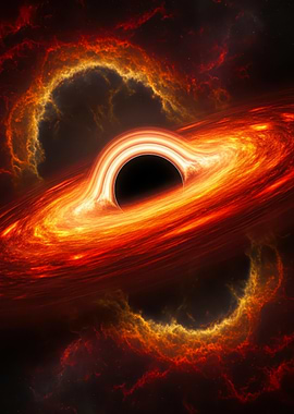 Fiery Black Hole in Space
