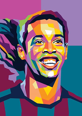 Ronaldinho Colorful Pop Art Portrait