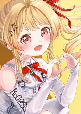 Anime Girl with Heart Hand Gesture