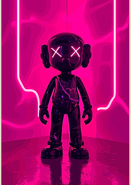 Kaws Companion Figure with Neon Lights