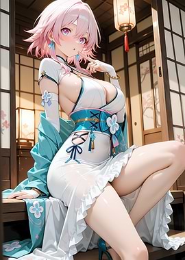Anime Girl in Traditional Japanese Setting