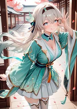 Anime Girl in Traditional Japanese Setting
