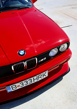 Red BMW M3 Front View