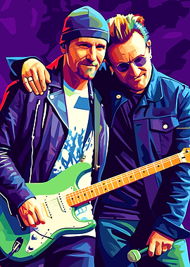U2 Bono and The Edge Portrait
