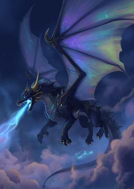 Majestic Blue Dragon