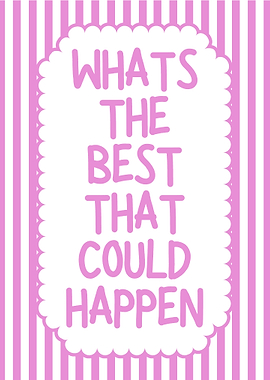 Optimistic Pink Striped Text Art