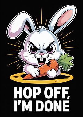 Hop Off, I'm Done Angry Bunny Cartoon