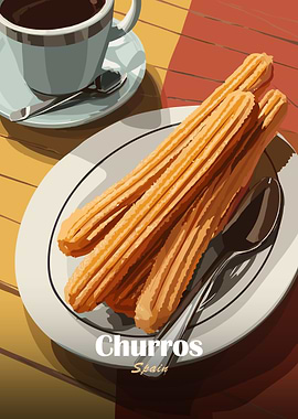 Churros and Coffee Still Life