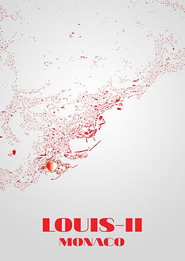 Stade Louis-II Monaco Stadium Map with Heart