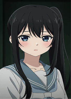 Anime Girl Portrait with Blue Eyes