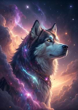 Cosmic Wolf Portrait