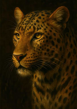 Leopard Portrait in Dark Ambiance