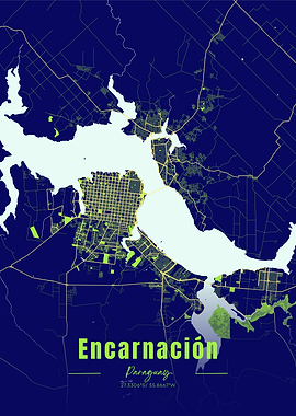 Encarnación, Paraguay City Map