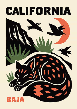 California Baja Fox Poster
