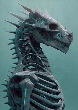 Cyberpunk Dragon Skeleton