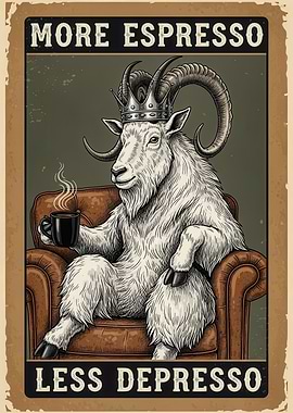 More Espresso Less Depresso Goat