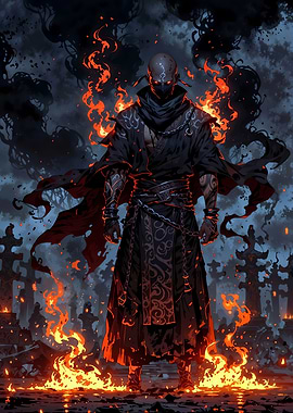 Flame-wreathed Dark Monk