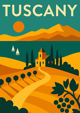 Tuscany Travel Poster