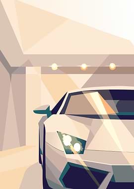 Geometric Car Illustration