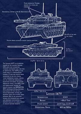 Leopard 2A7V Tank Blueprint