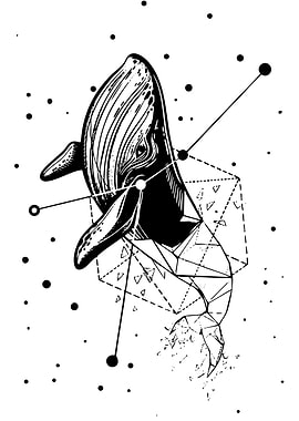 Whale Constellation Geometric Art