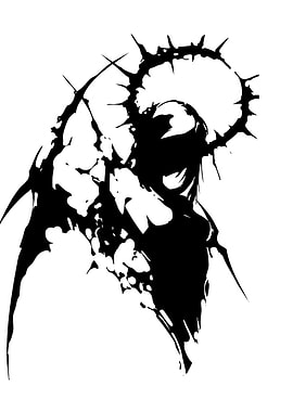 Abstract Black and White Figure