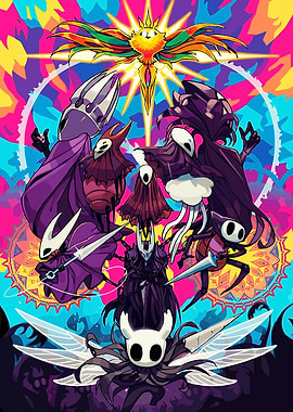 Hollow Knight Characters Psychedelic Art