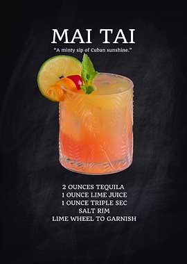 Mai Tai Cocktail Recipe Poster