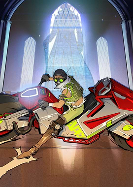 Octane on Motorcycle in Apex Legends