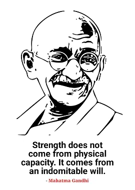 Mahatma Gandhi Portrait with Quote