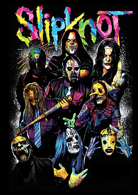 Slipknot Band Colorful Illustration