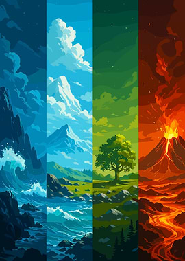 Four Elements: Water, Air, Earth, Fire