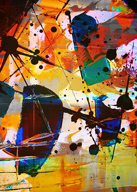 Abstract Colorful Splatter Painting