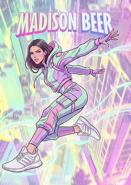 Madison Beer Cartoon Style Illustration