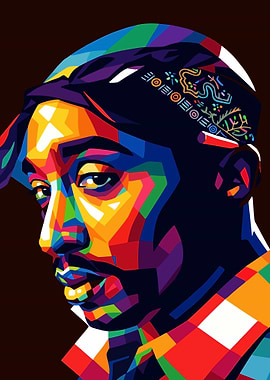 Colorful Tupac Shakur Portrait