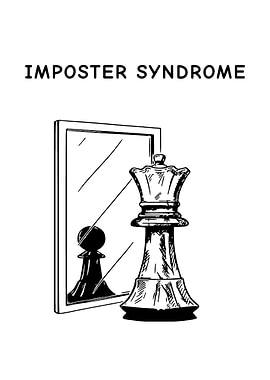 Imposter Syndrome Chess Piece Illustration