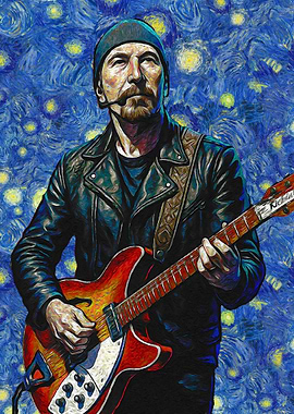 The Edge in Starry Night Style