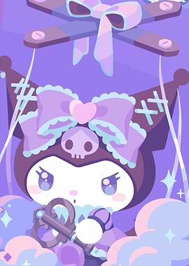 Kuromi Puppet Pastel Illustration