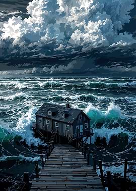 Stormy Sea House