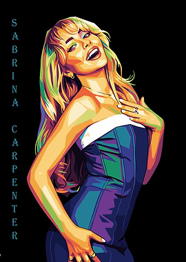 Sabrina Carpenter Pop Art Portrait