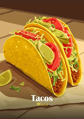 Tacos Mexico Illustration