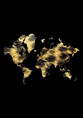 World Map Animal Print