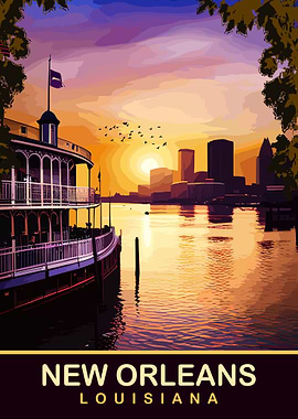 New Orleans Louisiana at Sunset