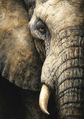 Elephant Portrait Close-Up